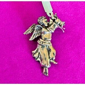 Vintage Angel Cherub Pin, in Silver, Unmarked